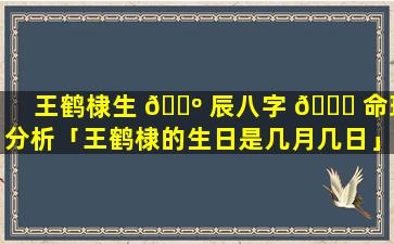 王鹤棣生 🌺 辰八字 🐒 命理分析「王鹤棣的生日是几月几日」